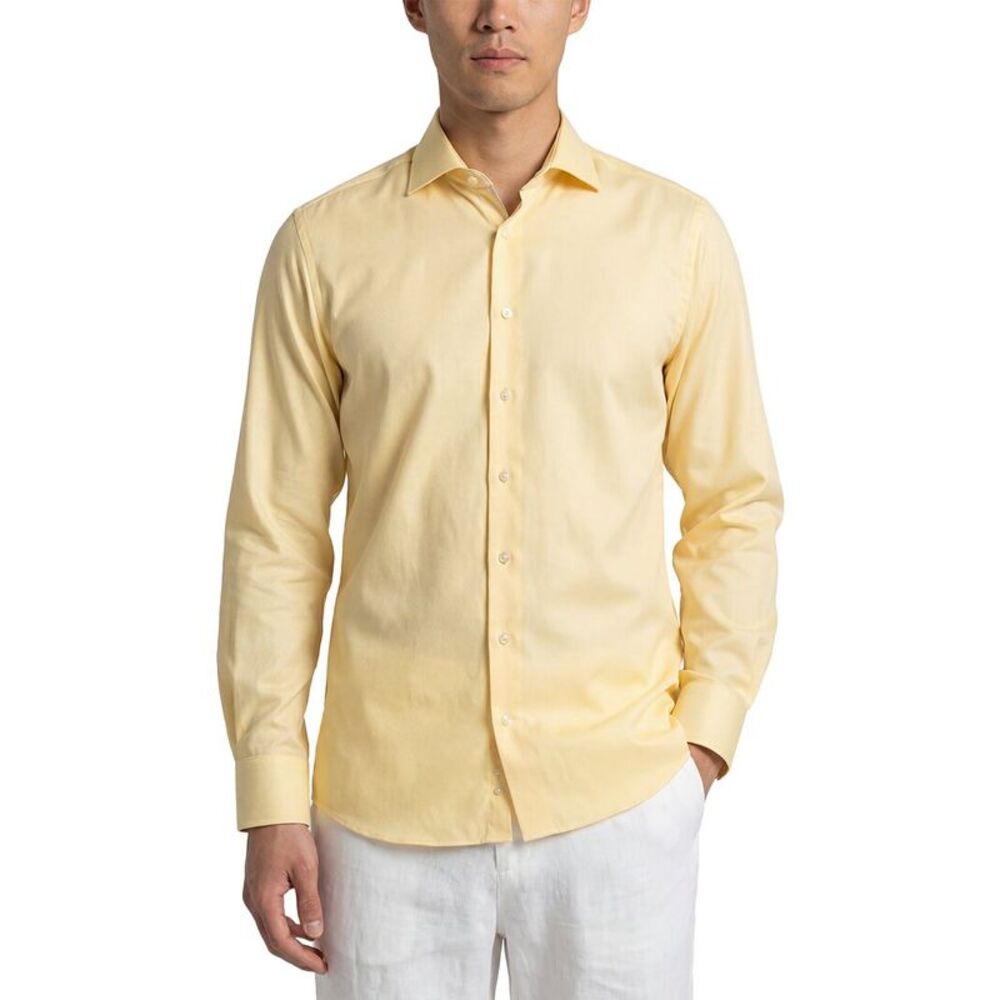 Eterna Mens  Twill Kent Shirt, Yellow